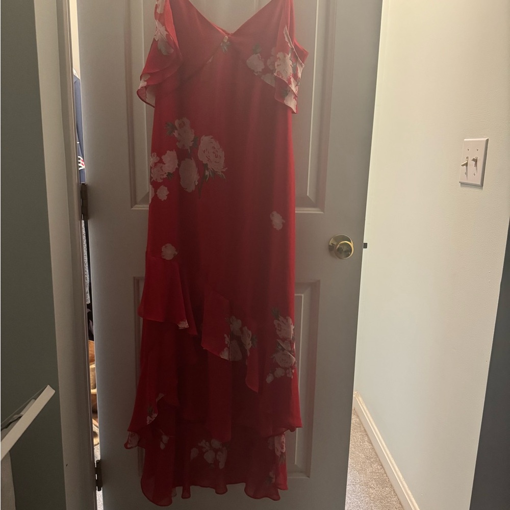 Lulu's Red High Low Sundress Spaghetti Strap Sleeveless